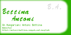 bettina antoni business card